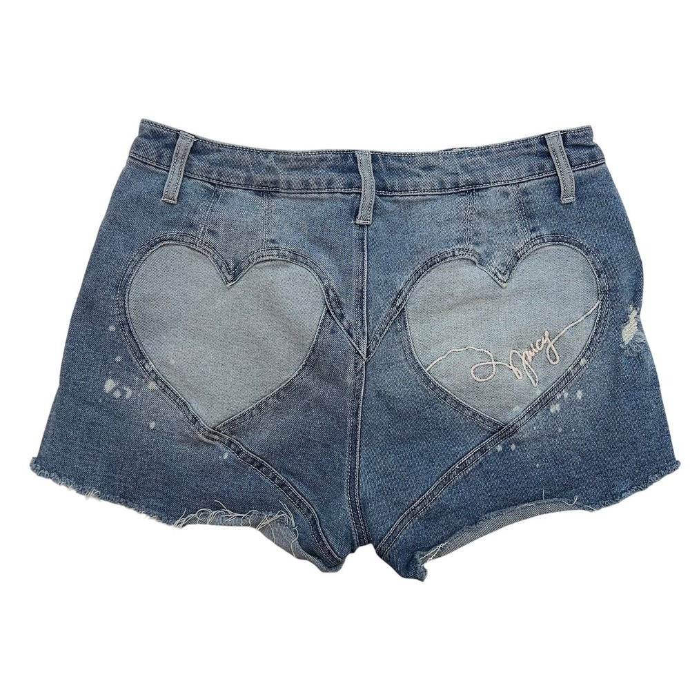 Y2K Juicy Couture Jean Shorts Women's 30 Heart Seat Design Western Short Denim
